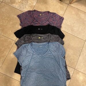 Xersion V-neck Athletic Shirts (x4) XL Set of 4 Exercise